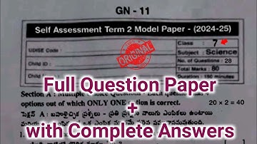 💯real Ap 7th class general science self assessment term 2 model paper 2025|7th sa2 science paper