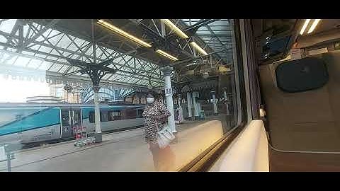 ENGINE REV SLIPPAGES!!! TPE 1ST CLASS: Departing York onboard a Transpennine Express Class 185.