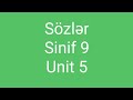 Sozler - sinif 9, unit 5