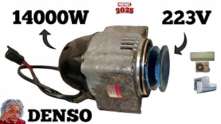 I turn free energy 223v into 14,000w💡 with CAR DENSO alternator?