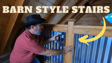 Building Log Home | Country Barn Style Rails & Hard Wood Stairs
