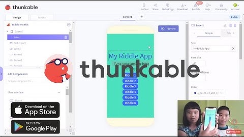 How to Create a MOBILE APP in Thunkable: Riddle Game to Play with Friends