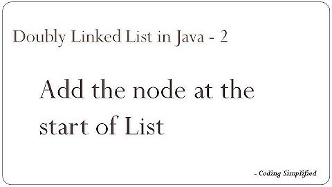 Doubly Linked List in Java -2 : Add the node at the start of list