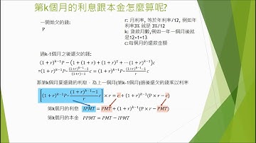 20180717 貸款計算的方式理論+Excel PMT IPMT PPMT 操作