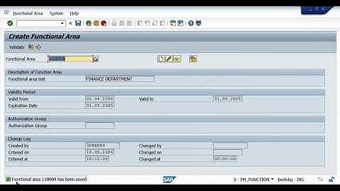 7. Define Business Functional Area T  FM FUNCTION