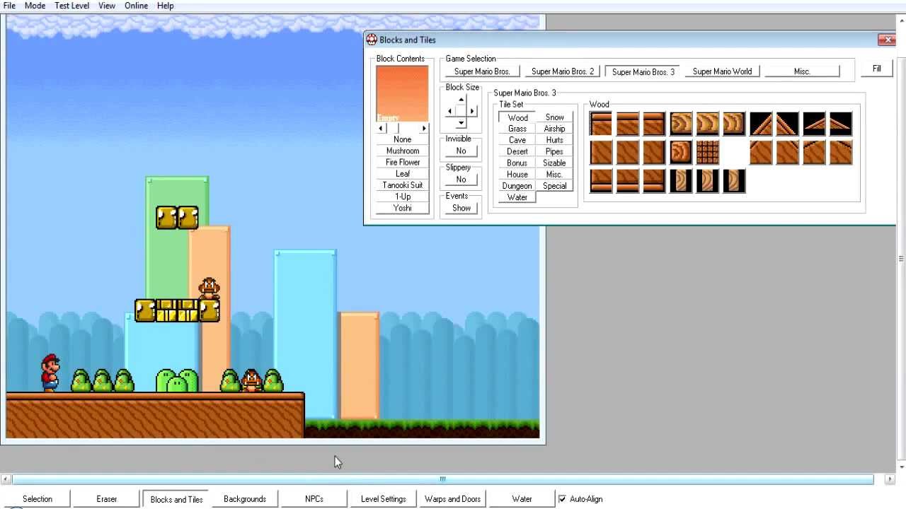 new super mario bros x level editor