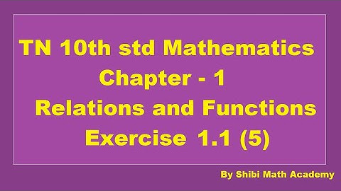 TN 10th std Mathematics Chapter 1 Relations and Functions Exercise 1.1 5th sum