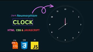 Javascript Clock CSS Neumorphism Working Analog Clock UI Desgin