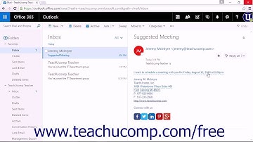 Outlook on the Web Tutorial Using the Suggested Meetings App Microsoft Training