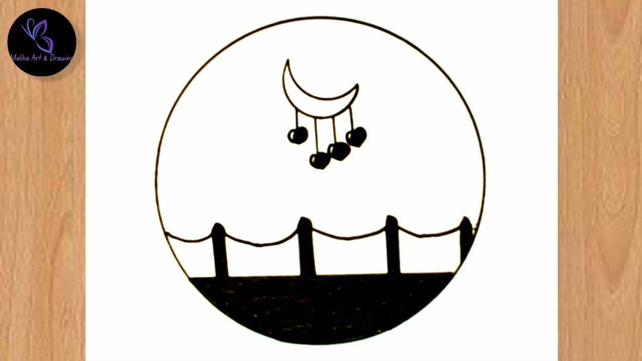 How to draw Beautiful circle scenery || Circle drawing for beginners ...