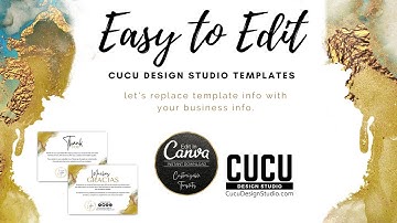 CANVA THANK YOU CARD | Small Business Canva Gold Foil Watercolor Thank You Card Template | BTC120