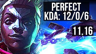 EKKO vs XERATH (MID) | 12/0/6, Quadra, Legendary, 400+ games, 900K mastery | KR Diamond | v11.16