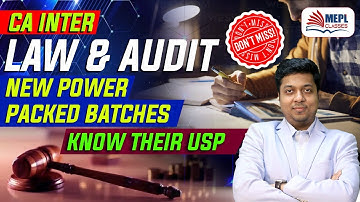 CA Inter Nov 22 Law, Audit, EIS-SM NEW BATCHES | USP | Mohit Agarwal