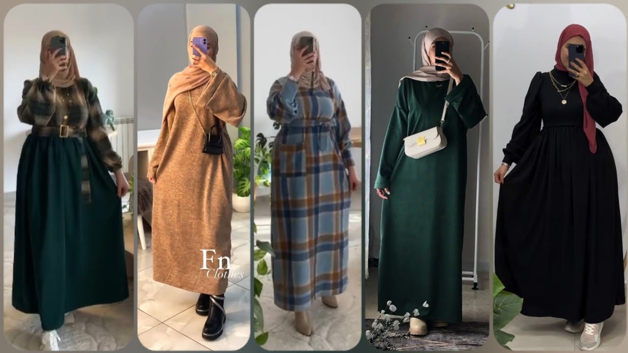 اجمل فساتين محجبات2023/2024💞دريسات خروج شتوية للمحجبات موضة شتاء2024🌦️girl winter dress design 2023