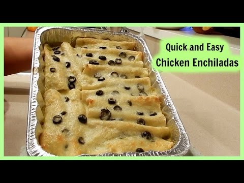 How to make Quick and Easy Chicken Enchiladas in green sauce!