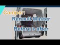 Renault master conversion into a camper  before  build  after