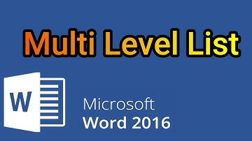 Multilevel List in MS-Word