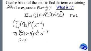 Using the Binomial Theorem to find a term with a specific exponent