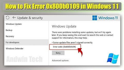 How to Fix Error 0x800b0109 in Windows 11 || Some Update Files aren’t Signed Correctly Problem Solve