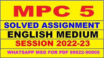 mpc 5 solved assignment 2022-23 in english | mpc 5 solved assignment 2022-23 | mpc 5 2023