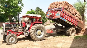 Massey Ferguson 385 Hydraulic Power unloading Bricks Trolley