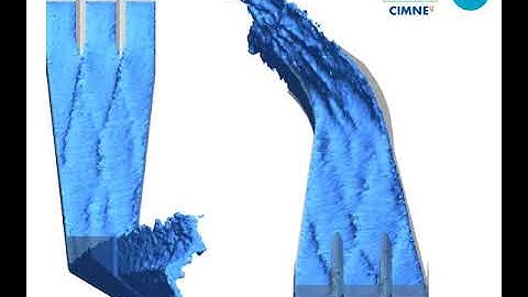 Dam spillway 3D CFD simulation with PFEM, Kratos and GiD