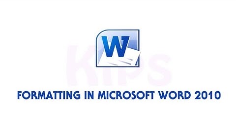 Class-5 Computer L-4 Formatting in Microsoft Word 2010 (Cyber Touch Kips)