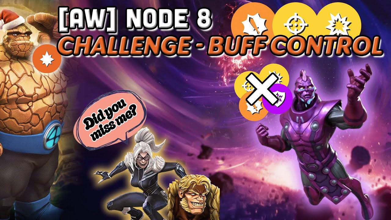Mcoc Alliance War Big Thing Node 8 High Evolutionary vs Black Cat - Challenge Buff Control
