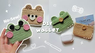 ♡ Crochet NoSew Wallet Tutorial | Frog & Bear Card Holder ♡