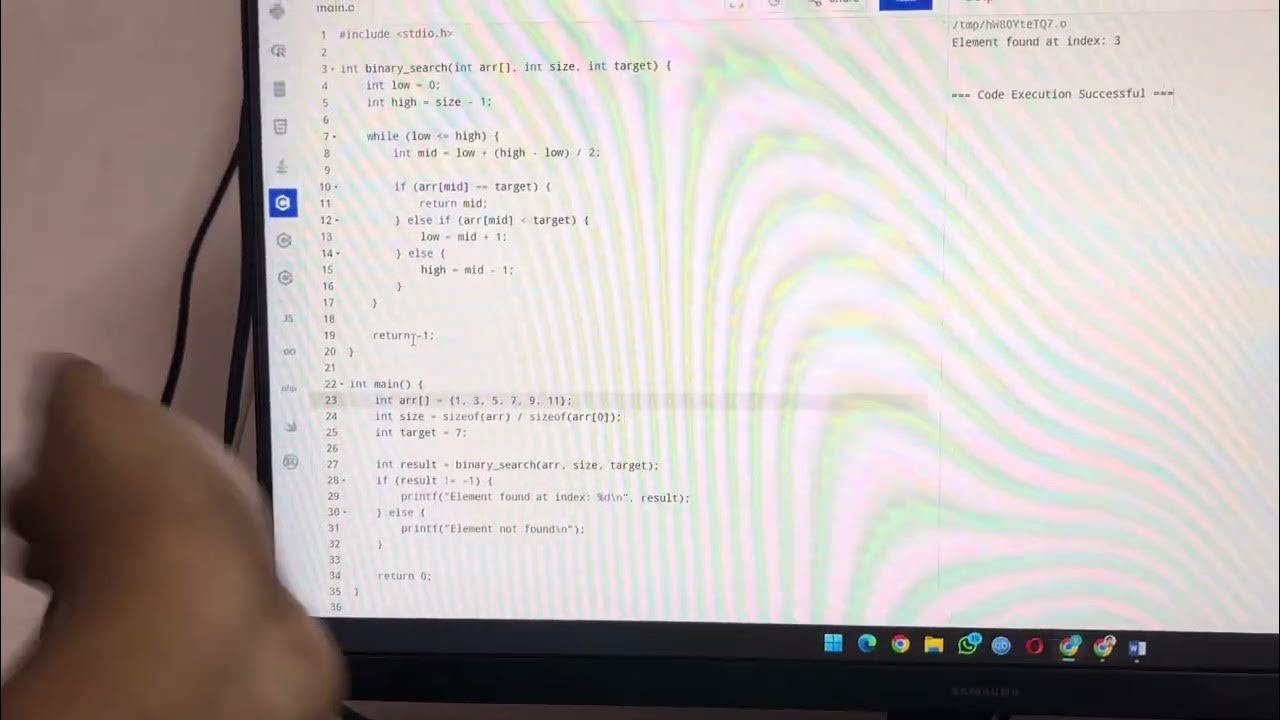 Binary search using c programming language - YouTube