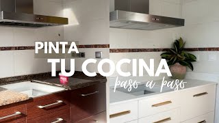 ¿Cómo pintar muebles o gavinetes de cocina? SIN LIJAR paso a paso  DIY