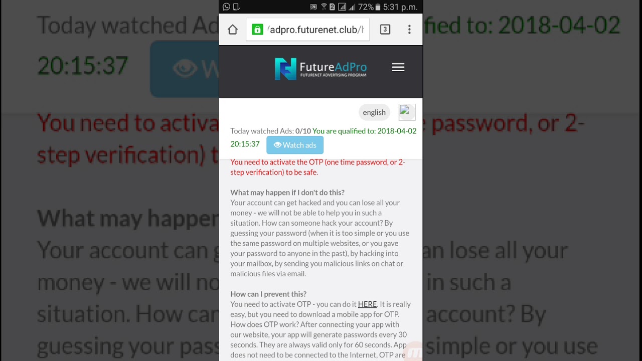 crypto investieren futurenet adpro app