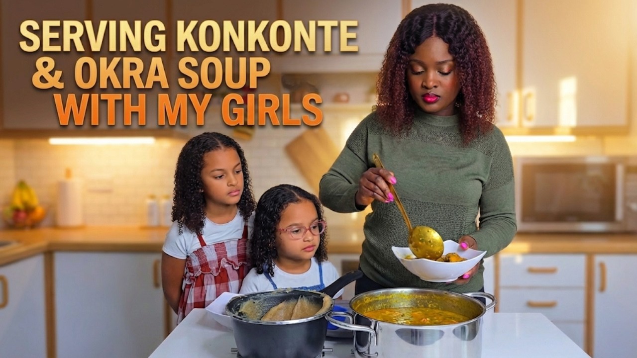 Готовлю суп из конконте и бамии с моими дочерьми | Настоящее семейное блюдо