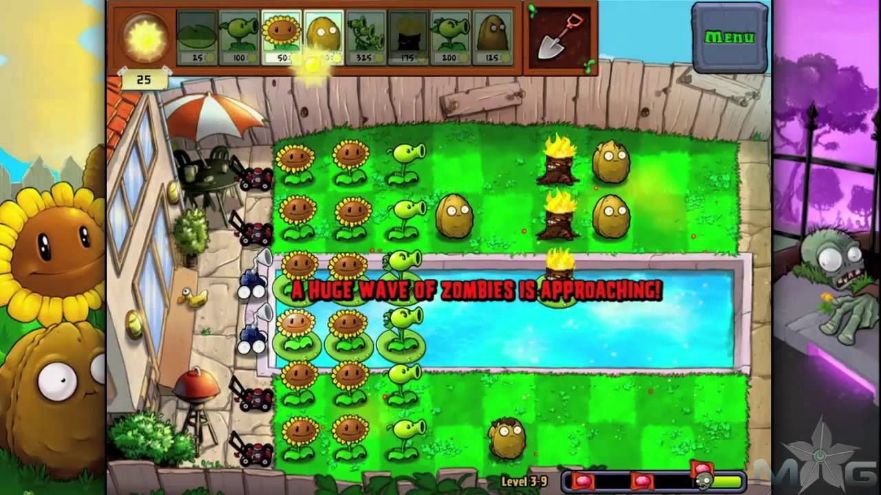 Plants vs Zombies Level 3-9 - YouTube