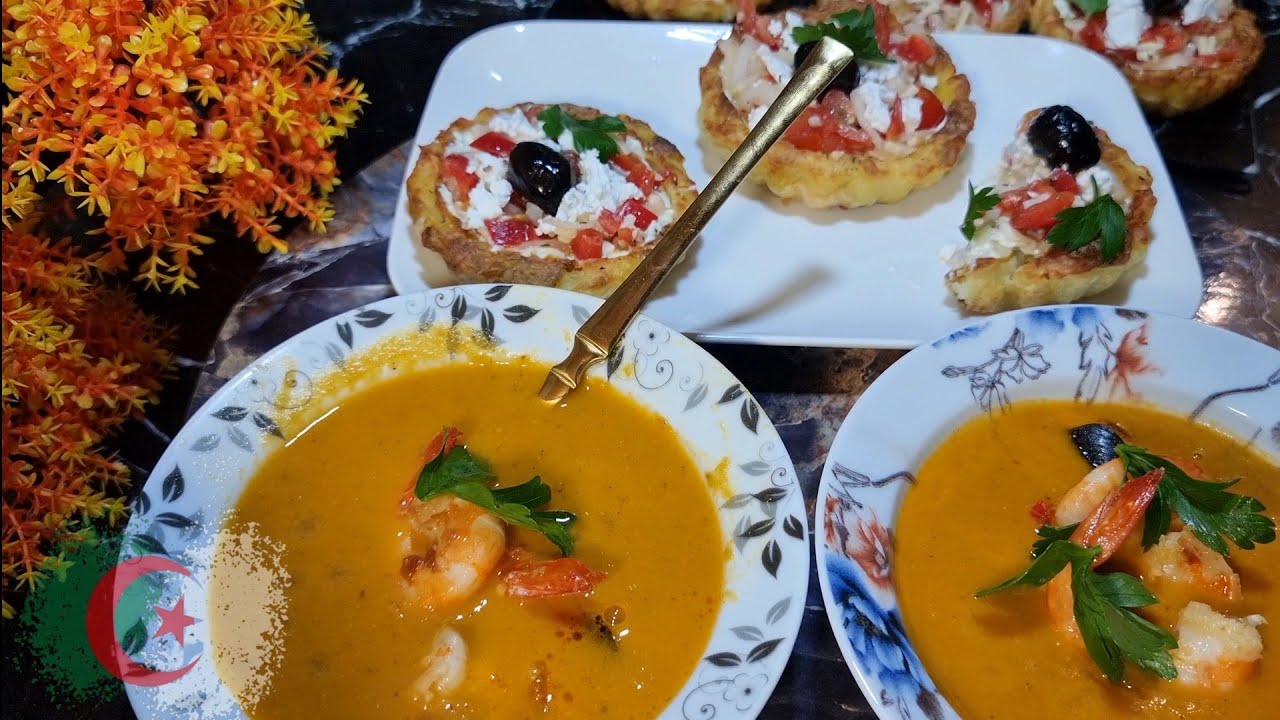 وصفة صحية حساء السمك 🐟 مع تارتولات البطاطس سلطة 👌البنة من أروع مايكون 😋soupe de poisson