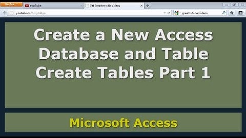 Access Create Tables Part 1: Create a new Access File and Table