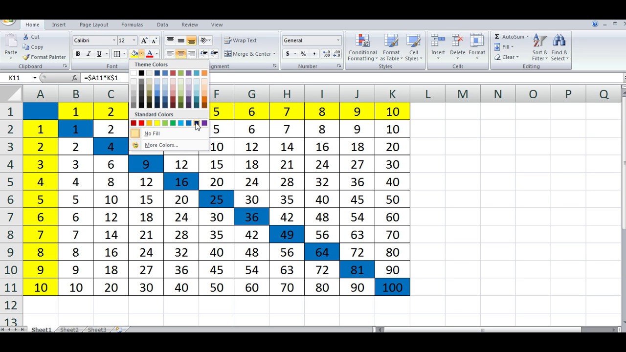 Make A Multiplication Chart