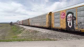 CSX one front One Dpu.  Longest empty auto rack.  Old Big 4 route.