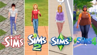 Sims 1, Sims 3, Sims 4 - Walking Evolution