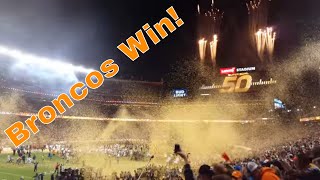 Broncos Win Super Bowl 50 - Confetti, Celebration, Cheering!