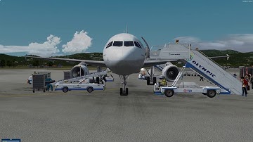 Scenic Visual Approach at Samos (LGSM) | FSLABS A320 | [4K/P3DV4]