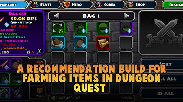Build for farming crystal, legend and eternal items in Dungeon Quest