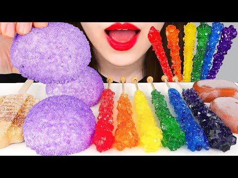 <strong>ASMR</strong> RAINBOW <strong>ROCK</strong> CANDY, SNOBALLS, CHOCOLATE ICE CREAM 레인보우 락캔디, 스노볼, 초콜릿 아이스크림 먹방 咀嚼音  MUKBANG