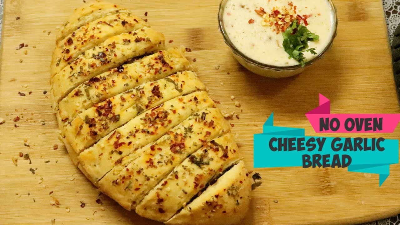 Cheesy Garlic Bread Without Oven / Domino's garlic bread / eggless and ...