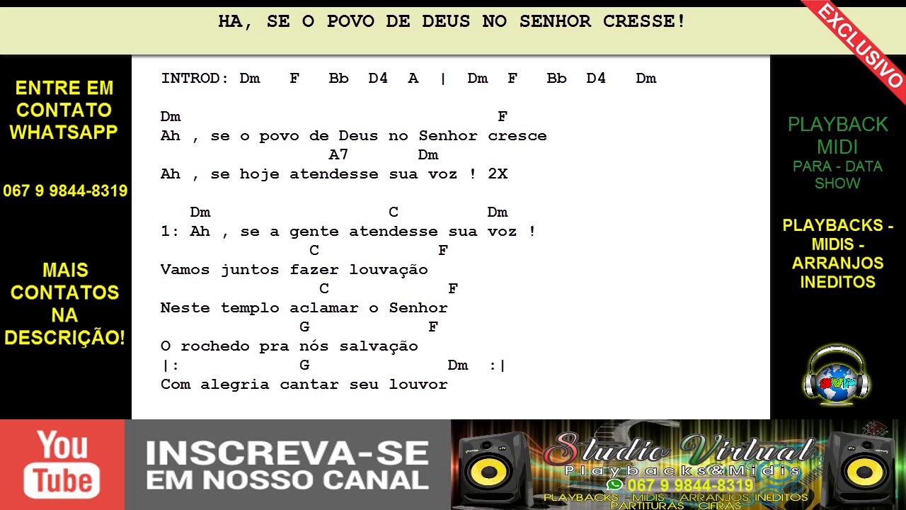 HA SE O POVO DE DEUS NO SENHOR CRESSE! - PLAYBACK MIDI CF 2019(Abertura ...