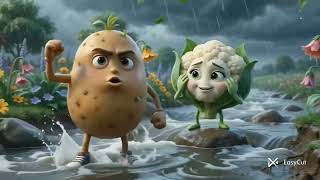 3D Cartoon Story | Matar, Aloo Aur Gobhi Ki Dositi   Matar, Aloo Aur Gobhi Ki Dosti
