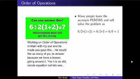 Data Types, Variables, and Floats - 2