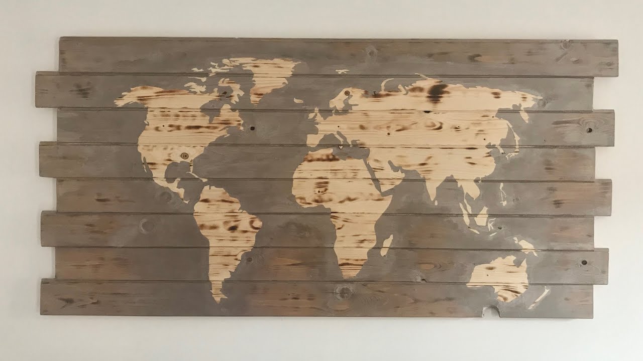 QUADRO PLANISFERO DIY- WOODEN WORLD MAP ART 