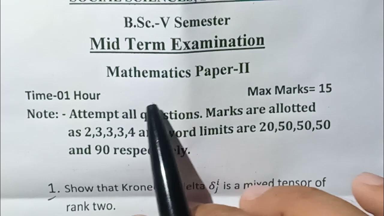 B Sc 5th Sem Maths Mid Term Exam Question Paper By Anshumendra Sir B sc 5th sem maths mid term exam question paper by anshumendra sir