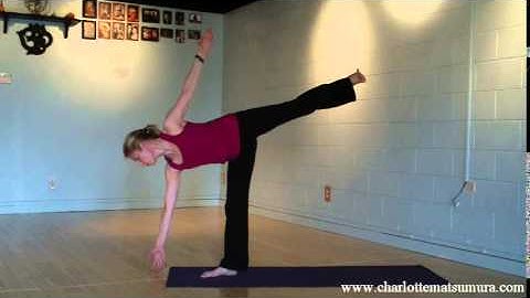 Charlotte Video   Revolve Half Moon into Seated spinal twist